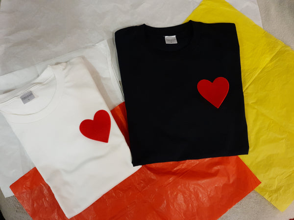 Velvet Love Heart T-shirt | 808 Fashion London | www.808fashion.com