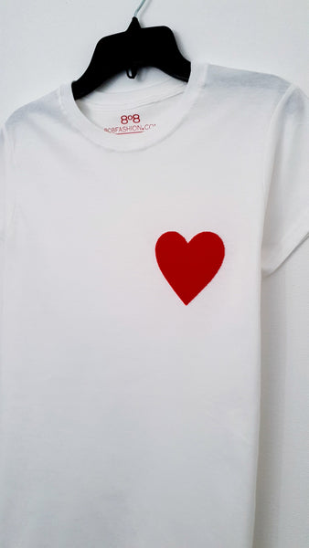 Love Heart T shirt - White - Women