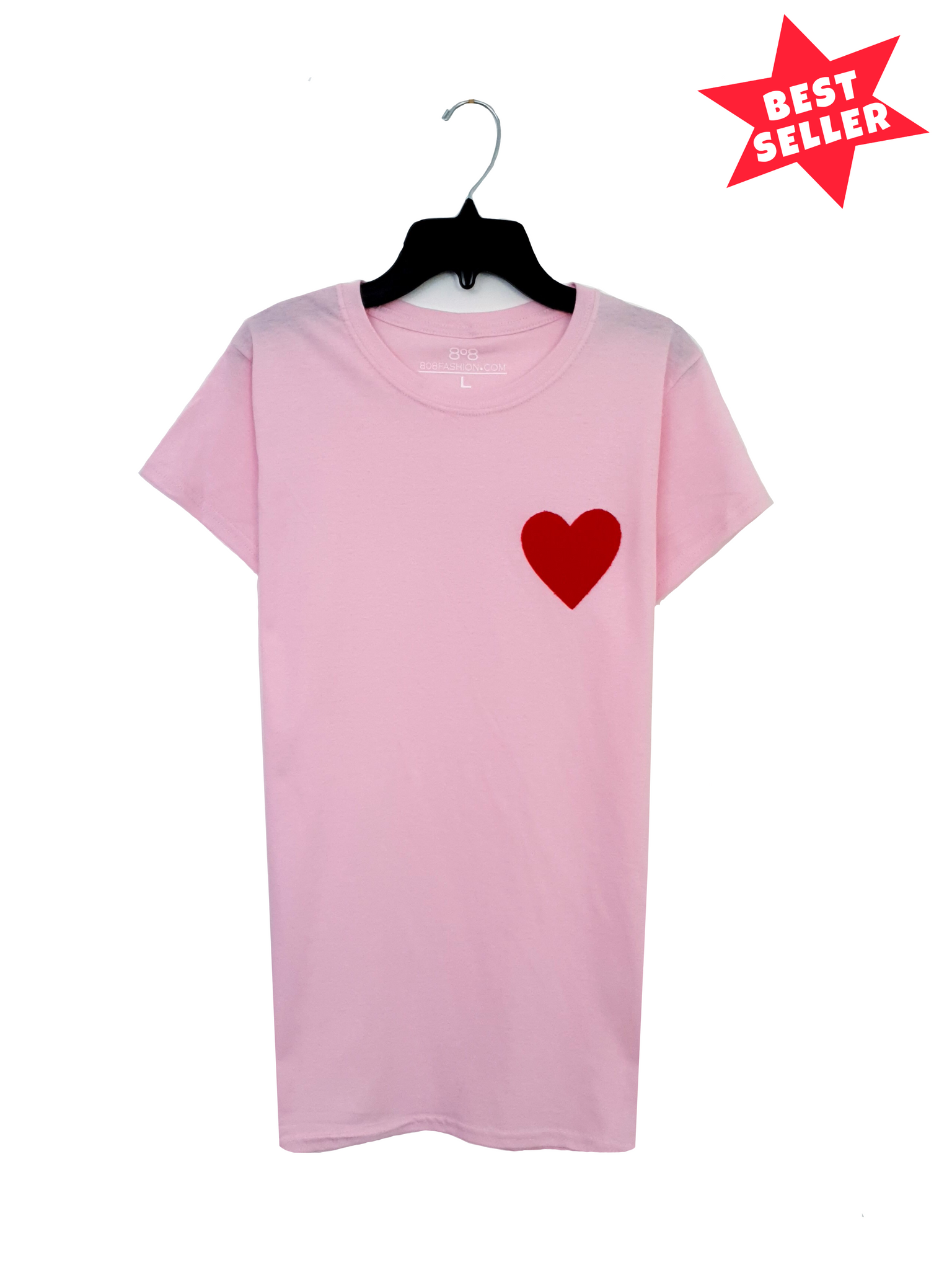 Love Heart T shirt - Light Pink - Women