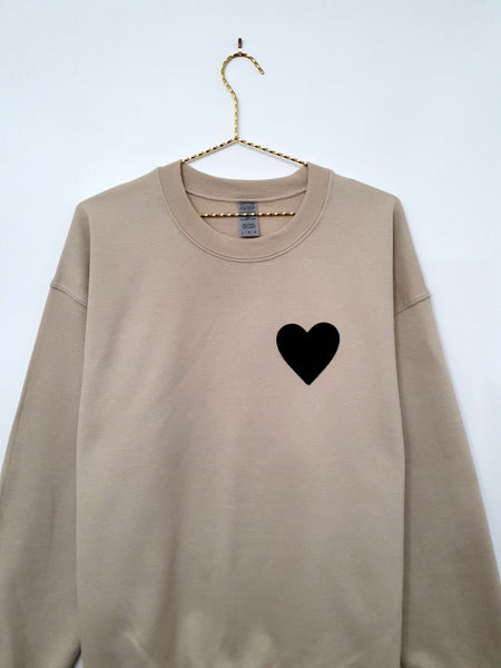 Black Heart Sweatshirt - Sand