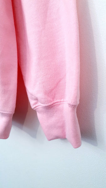 Oversized-Love Print Sweatshirt - Light Pink