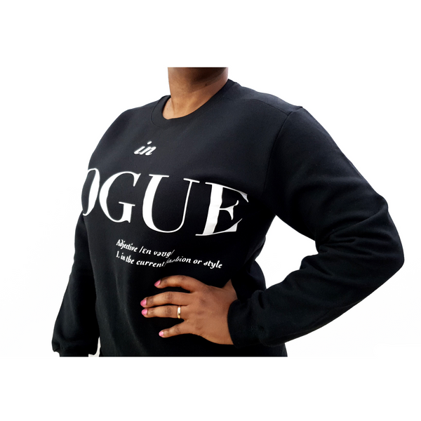 In Vogue Print Sweatshirt - Black