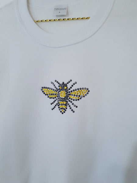 Bumble Bee Sweatshirt - White | 808 Fashion London - www.808fashion.com