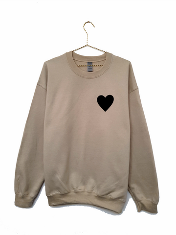 Black Heart Sweatshirt - Sand