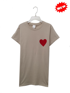 Love Heart T shirt - Sand - Women