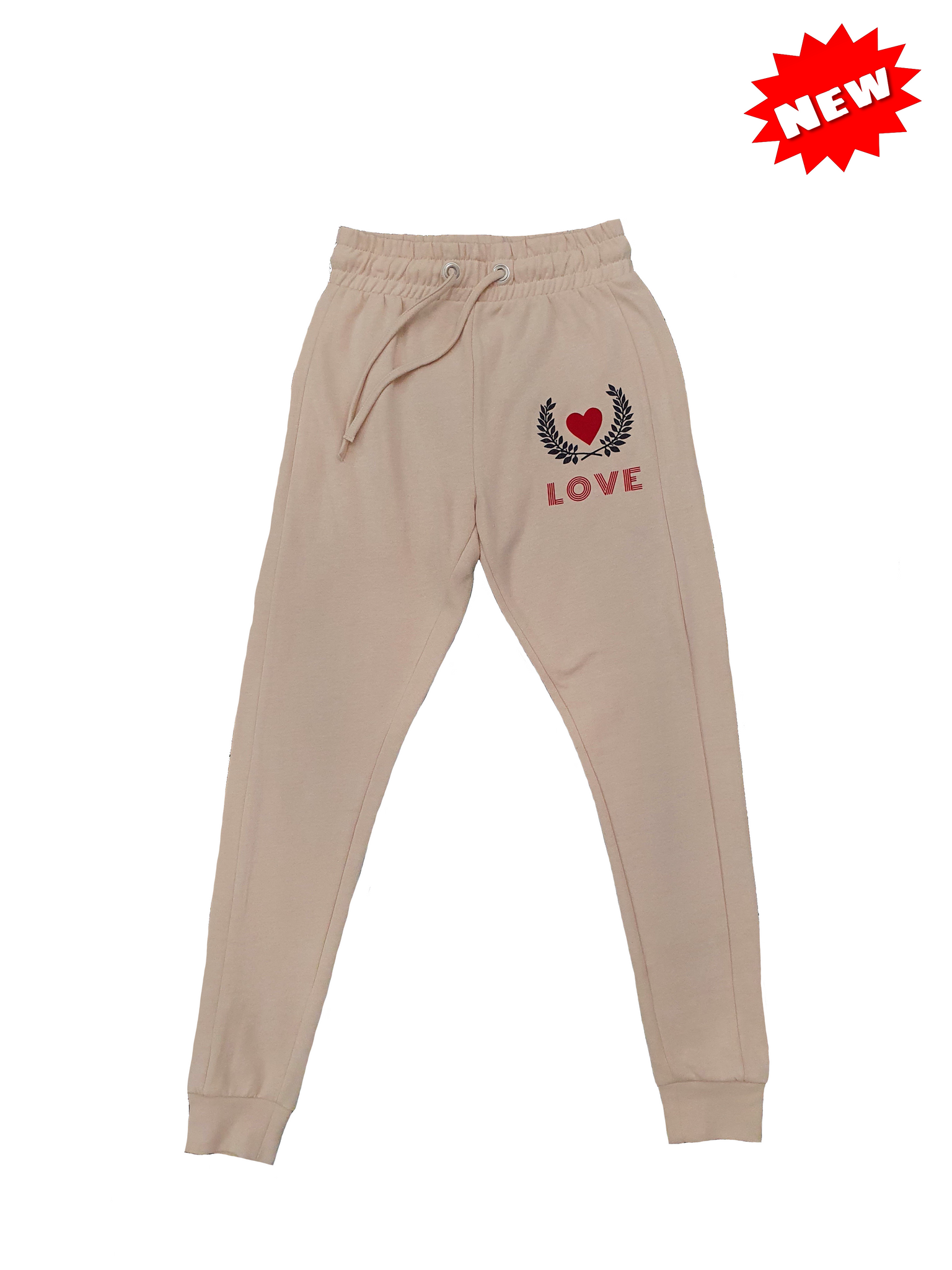 Co ord Love Graphics Print Joggers - Nude