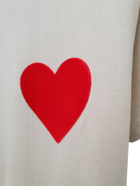 Love Heart T shirt - Sand - Women