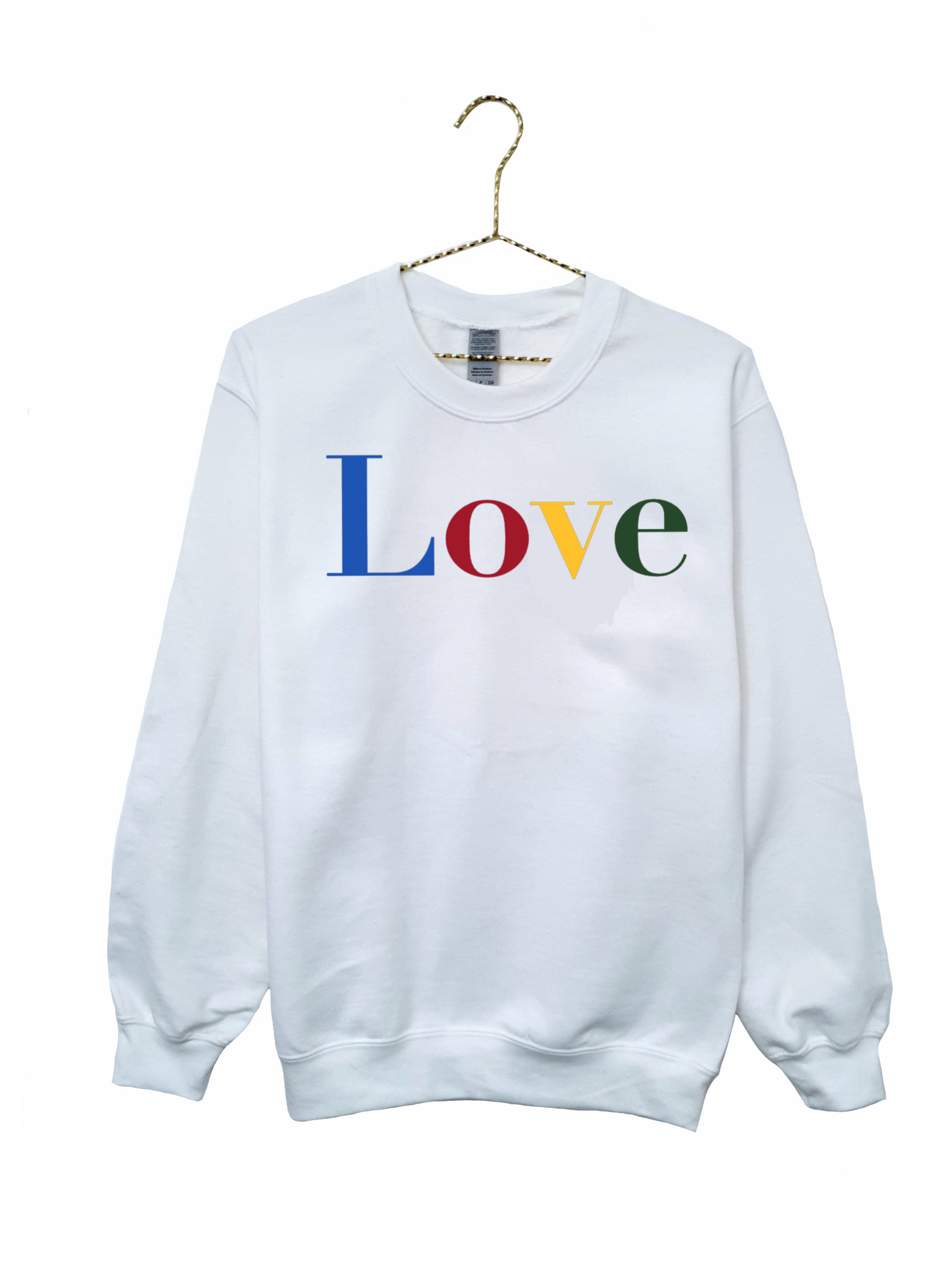 Multicoloured Love Print Sweatshirt - White