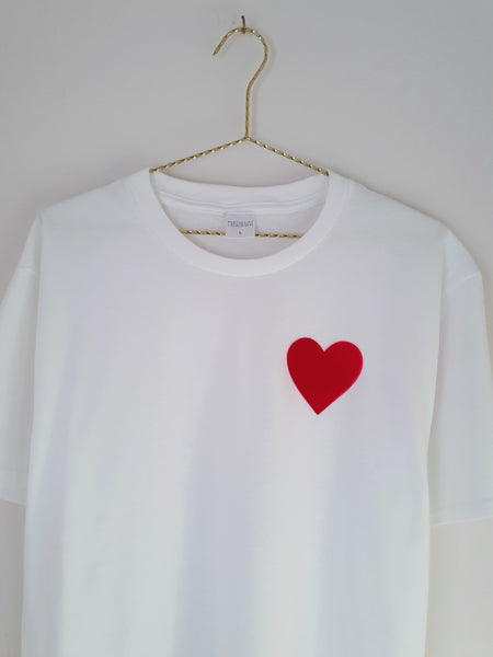 Velvet Love Heart Unisex T-Shirt - White