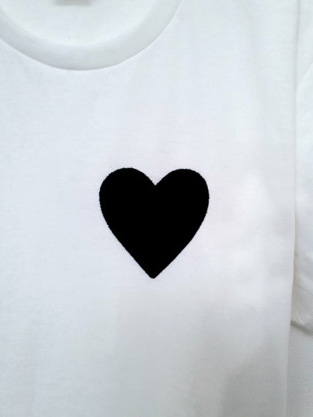 Black Heart T shirt - White | Women
