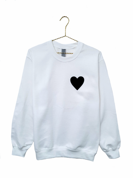 Black Heart Sweatshirt - White
