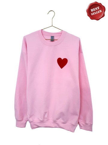 Love Heart Sweatshirt - Light Pink (Unisex)