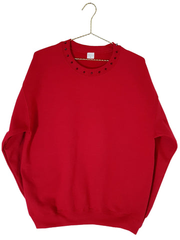 Studded Sweatshirt - Red | www.808fashion.com
