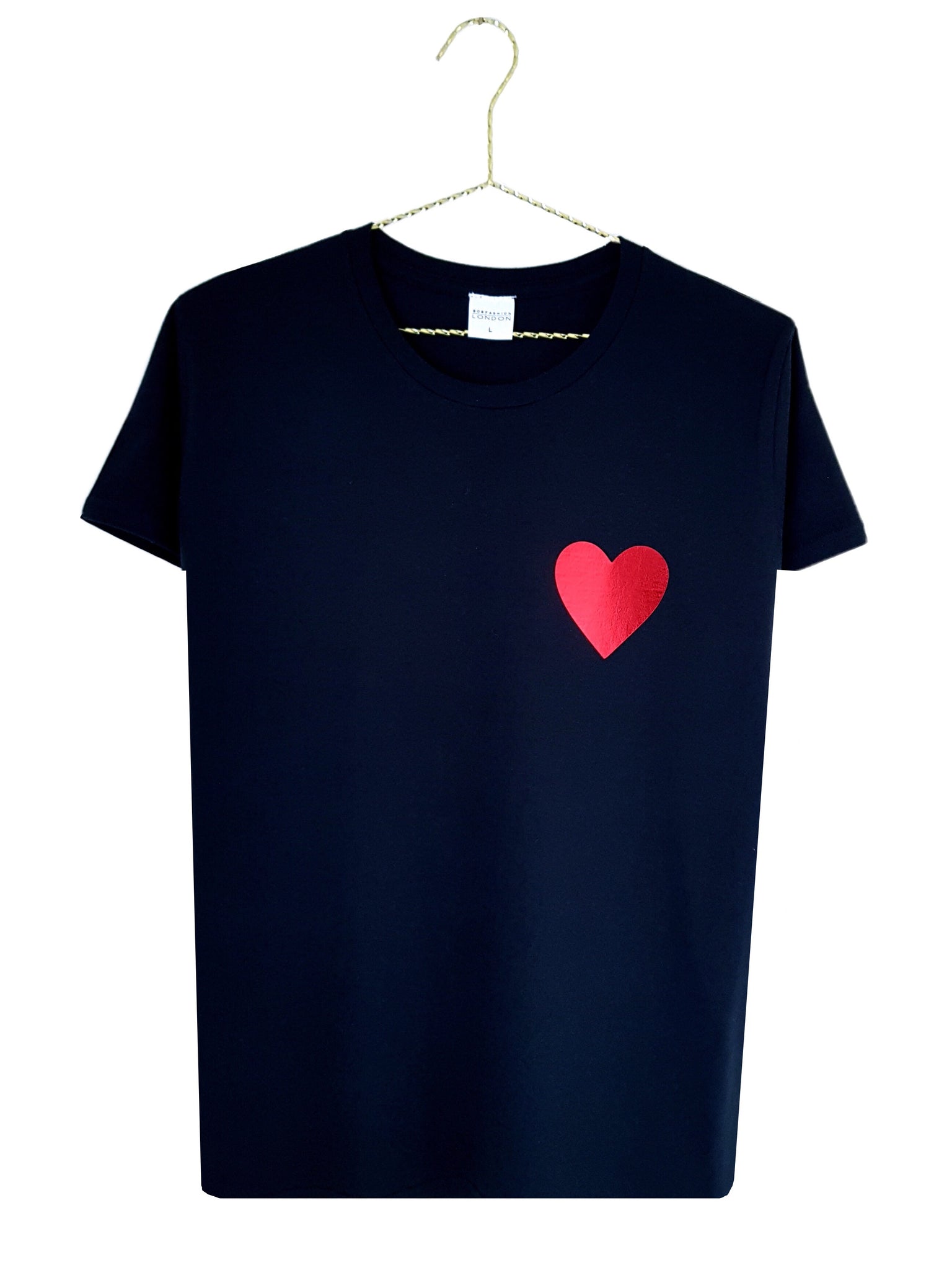 Love Heart Women’s Print T-Shirt - Black
