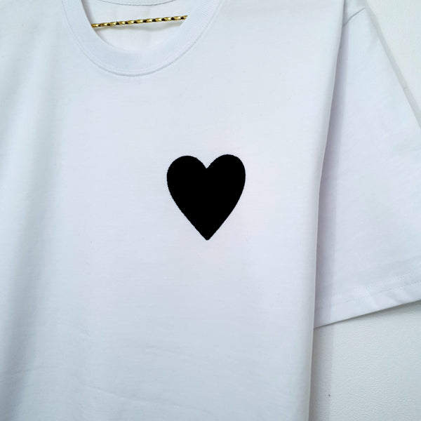 Black Heart T-Shirt - White | Unisex