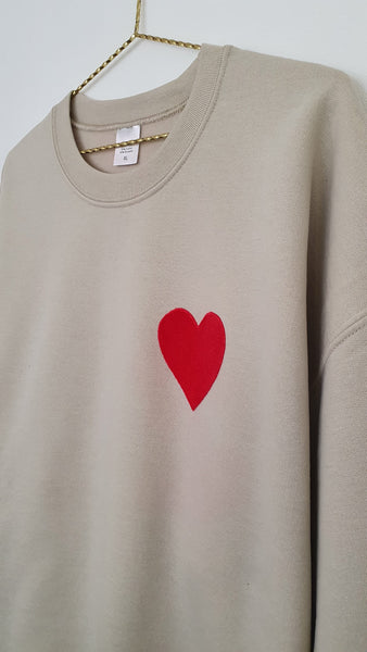 Love Heart Sweatshirt - Sand