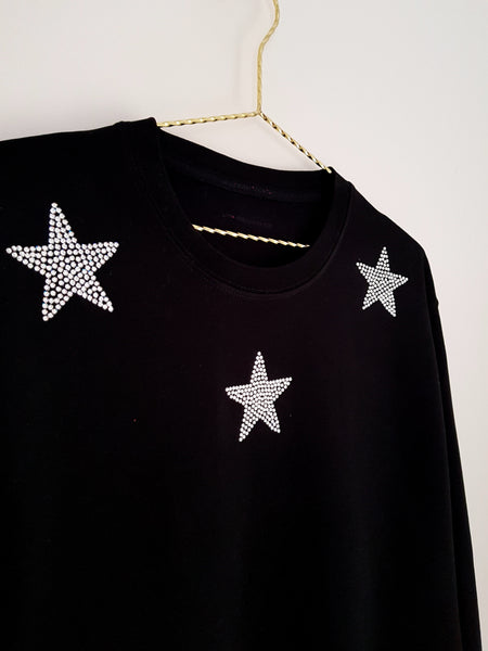 Embellished Star Sweatshirt - Black (Unisex)