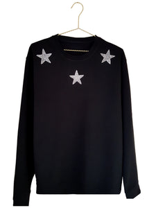 Embellished Star Sweatshirt - Black (Unisex)